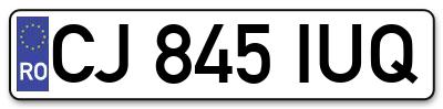 Placuta inmatriculare numar auto  CJ-845-IUQ, CJ 845 IUQ, CJ845IUQ