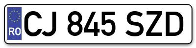Placuta inmatriculare numar auto  CJ-845-SZD, CJ 845 SZD, CJ845SZD