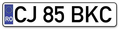Placuta inmatriculare numar auto  CJ-85-BKC, CJ 85 BKC, CJ85BKC