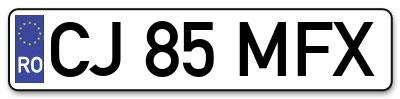Placuta inmatriculare numar auto  CJ-85-MFX, CJ 85 MFX, CJ85MFX
