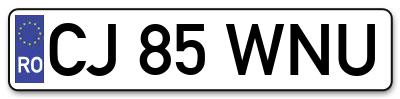 Placuta inmatriculare numar auto  CJ-85-WNU, CJ 85 WNU, CJ85WNU