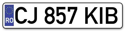 Placuta inmatriculare numar auto  CJ-857-KIB, CJ 857 KIB, CJ857KIB
