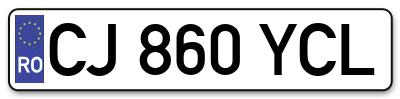 Placuta inmatriculare numar auto  CJ-860-YCL, CJ 860 YCL, CJ860YCL