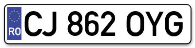 Placuta inmatriculare numar auto  CJ-862-OYG, CJ 862 OYG, CJ862OYG