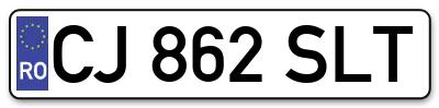 Placuta inmatriculare numar auto  CJ-862-SLT, CJ 862 SLT, CJ862SLT