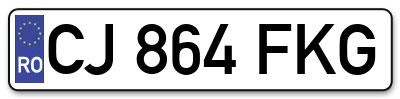Placuta inmatriculare numar auto  CJ-864-FKG, CJ 864 FKG, CJ864FKG