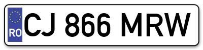 Placuta inmatriculare numar auto  CJ-866-MRW, CJ 866 MRW, CJ866MRW