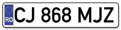 Placuta inmatriculare numar auto  CJ-868-MJZ, CJ 868 MJZ, CJ868MJZ