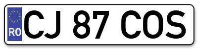 Placuta inmatriculare numar auto  CJ-87-COS, CJ 87 COS, CJ87COS