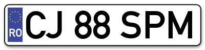 Placuta inmatriculare numar auto  CJ-88-SPM, CJ 88 SPM, CJ88SPM