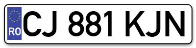 Placuta inmatriculare numar auto  CJ-881-KJN, CJ 881 KJN, CJ881KJN