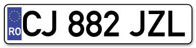 Placuta inmatriculare numar auto  CJ-882-JZL, CJ 882 JZL, CJ882JZL