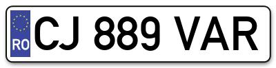 Placuta inmatriculare numar auto  CJ-889-VAR, CJ 889 VAR, CJ889VAR