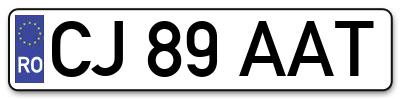 Placuta inmatriculare numar auto  CJ-89-AAT, CJ 89 AAT, CJ89AAT