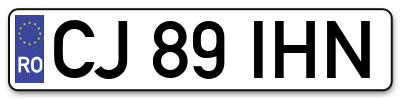 Placuta inmatriculare numar auto  CJ-89-IHN, CJ 89 IHN, CJ89IHN