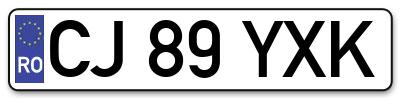 Placuta inmatriculare numar auto  CJ-89-YXK, CJ 89 YXK, CJ89YXK