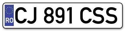 Placuta inmatriculare numar auto  CJ-891-CSS, CJ 891 CSS, CJ891CSS