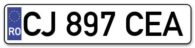 Placuta inmatriculare numar auto  CJ-897-CEA, CJ 897 CEA, CJ897CEA