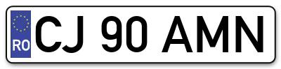 Placuta inmatriculare numar auto  CJ-90-AMN, CJ 90 AMN, CJ90AMN