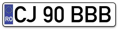 Placuta inmatriculare numar auto  CJ-90-BBB, CJ 90 BBB, CJ90BBB