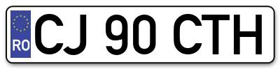 Placuta inmatriculare numar auto  CJ-90-CTH, CJ 90 CTH, CJ90CTH