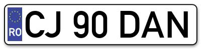 Placuta inmatriculare numar auto  CJ-90-DAN, CJ 90 DAN, CJ90DAN