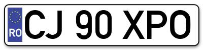 Placuta inmatriculare numar auto  CJ-90-XPO, CJ 90 XPO, CJ90XPO