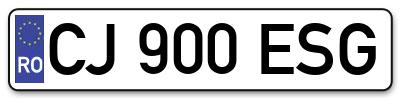 Placuta inmatriculare numar auto  CJ-900-ESG, CJ 900 ESG, CJ900ESG