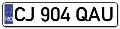 Placuta inmatriculare numar auto  CJ-904-QAU, CJ 904 QAU, CJ904QAU