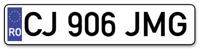 Placuta inmatriculare numar auto  CJ-906-JMG, CJ 906 JMG, CJ906JMG