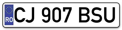 Placuta inmatriculare numar auto  CJ-907-BSU, CJ 907 BSU, CJ907BSU