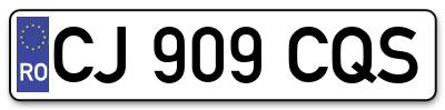Placuta inmatriculare numar auto  CJ-909-CQS, CJ 909 CQS, CJ909CQS