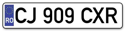 Placuta inmatriculare numar auto  CJ-909-CXR, CJ 909 CXR, CJ909CXR