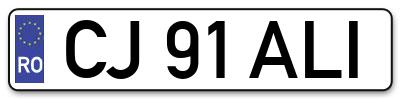 Placuta inmatriculare numar auto  CJ-91-ALI, CJ 91 ALI, CJ91ALI