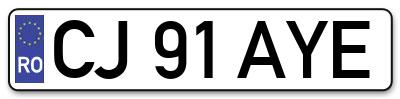 Placuta inmatriculare numar auto  CJ-91-AYE, CJ 91 AYE, CJ91AYE