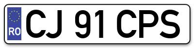 Placuta inmatriculare numar auto  CJ-91-CPS, CJ 91 CPS, CJ91CPS