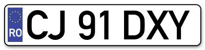 Placuta inmatriculare numar auto  CJ-91-DXY, CJ 91 DXY, CJ91DXY