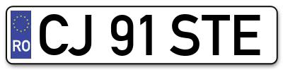 Placuta inmatriculare numar auto  CJ-91-STE, CJ 91 STE, CJ91STE