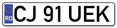 Placuta inmatriculare numar auto  CJ-91-UEK, CJ 91 UEK, CJ91UEK