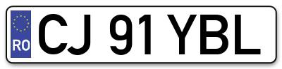 Placuta inmatriculare numar auto  CJ-91-YBL, CJ 91 YBL, CJ91YBL
