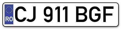 Placuta inmatriculare numar auto  CJ-911-BGF, CJ 911 BGF, CJ911BGF
