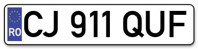 Placuta inmatriculare numar auto  CJ-911-QUF, CJ 911 QUF, CJ911QUF