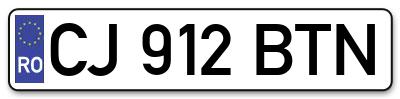 Placuta inmatriculare numar auto  CJ-912-BTN, CJ 912 BTN, CJ912BTN