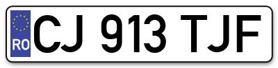 Placuta inmatriculare numar auto  CJ-913-TJF, CJ 913 TJF, CJ913TJF