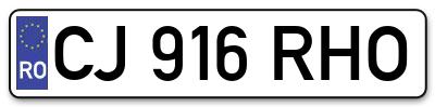 Placuta inmatriculare numar auto  CJ-916-RHO, CJ 916 RHO, CJ916RHO