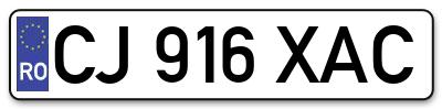 Placuta inmatriculare numar auto  CJ-916-XAC, CJ 916 XAC, CJ916XAC