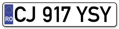 Placuta inmatriculare numar auto  CJ-917-YSY, CJ 917 YSY, CJ917YSY