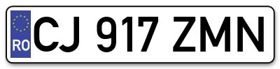 Placuta inmatriculare numar auto  CJ-917-ZMN, CJ 917 ZMN, CJ917ZMN