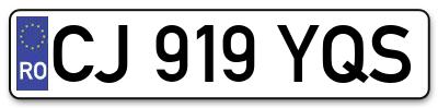Placuta inmatriculare numar auto  CJ-919-YQS, CJ 919 YQS, CJ919YQS