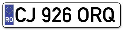 Placuta inmatriculare numar auto  CJ-926-ORQ, CJ 926 ORQ, CJ926ORQ